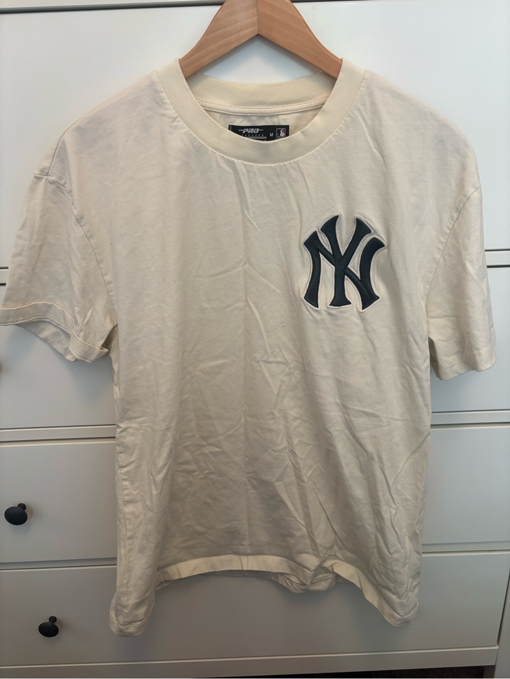Embroidered Logo Cream Men's T-Shirt